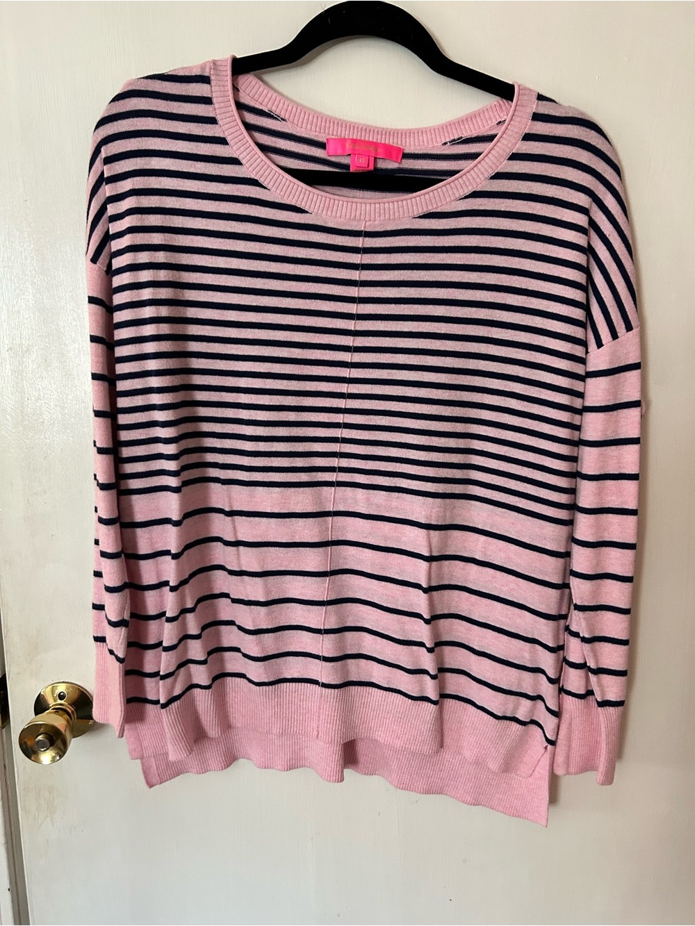 Lilly Pulitzer Pink and Navy Striped Knit Top